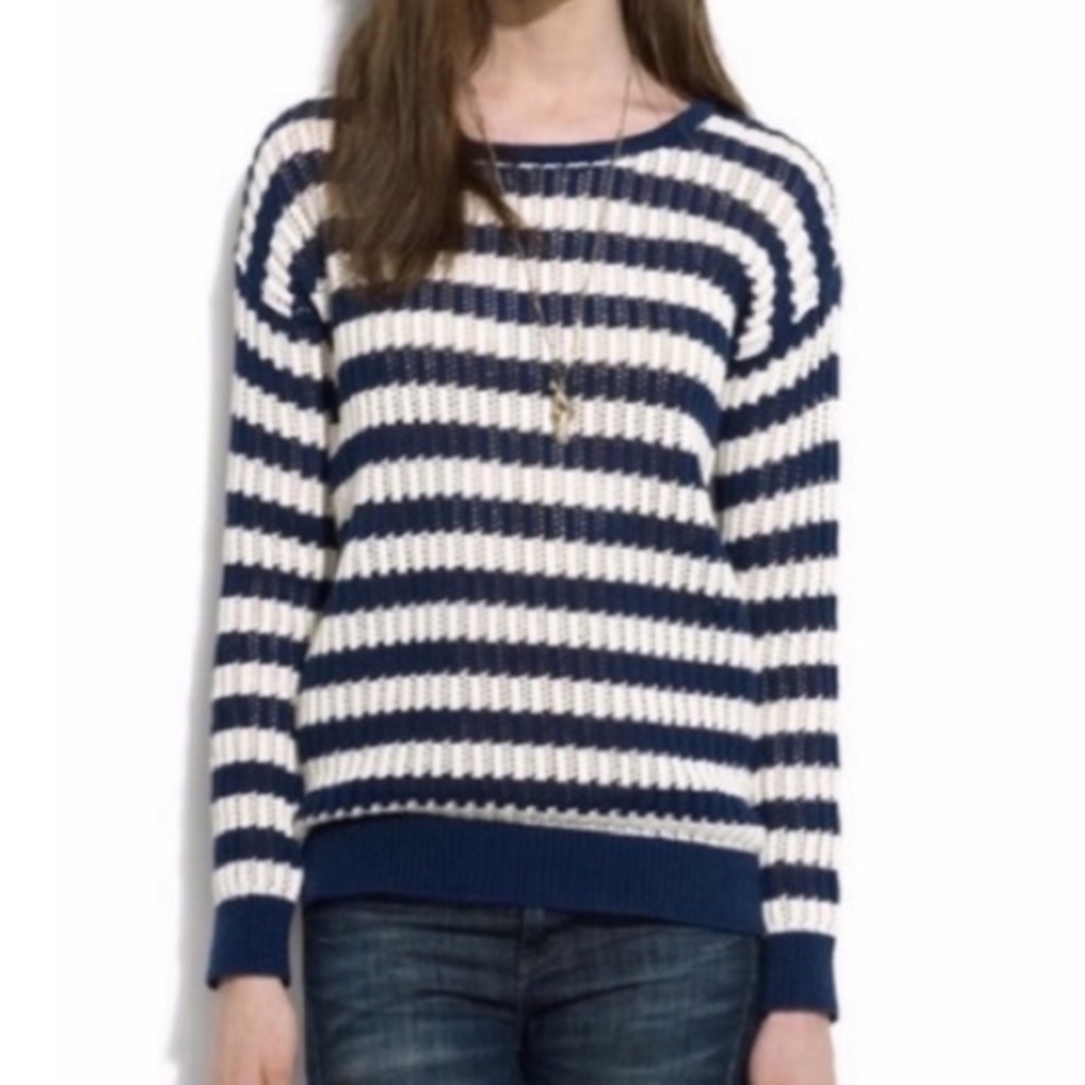 Madewell Navy Stripped Sweater